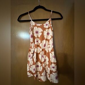 Fighting Eel Floral Kids Romper - Orange and Cream